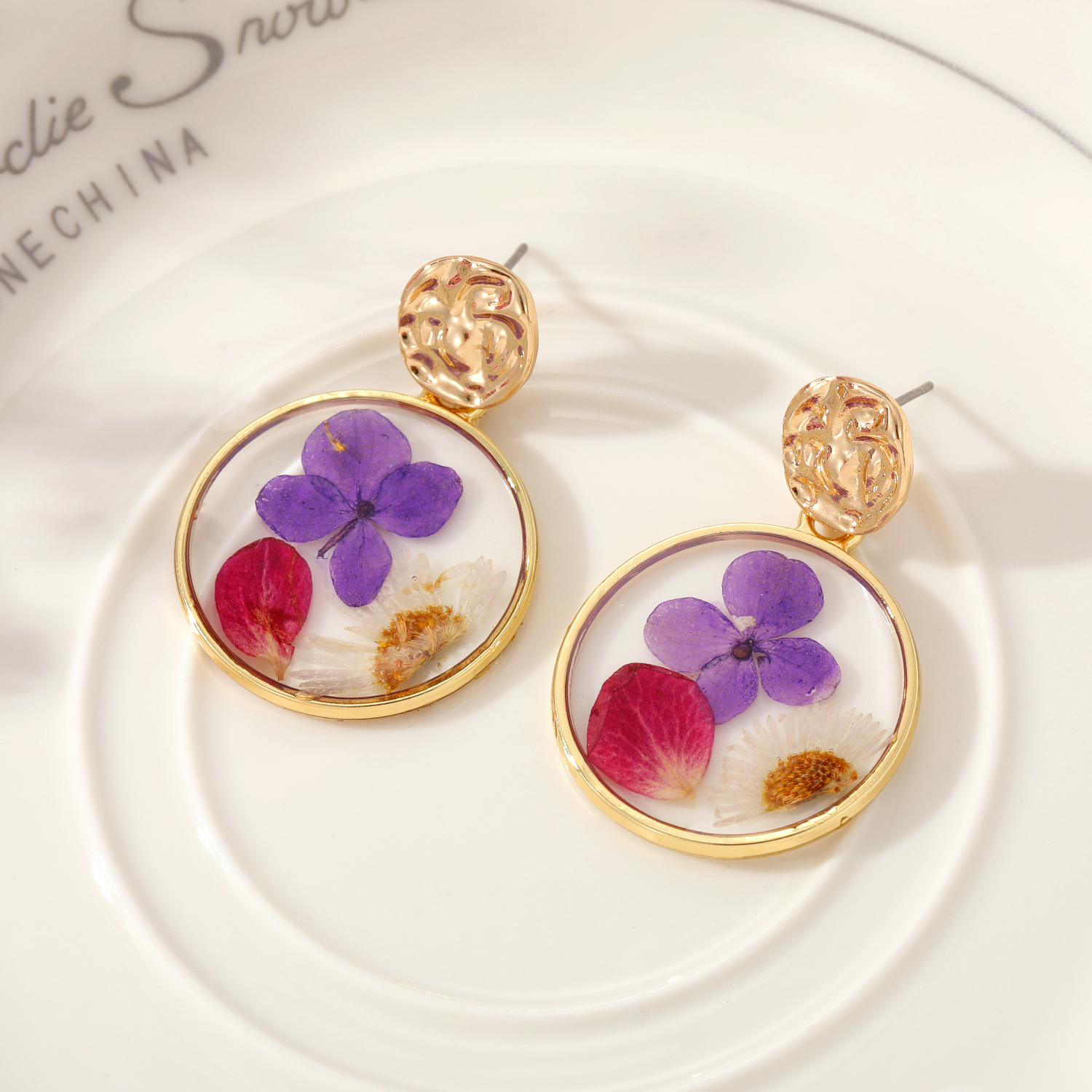 Sweet Flower Alloy Epoxy Women's Drop Earrings 1 Pair display picture 5