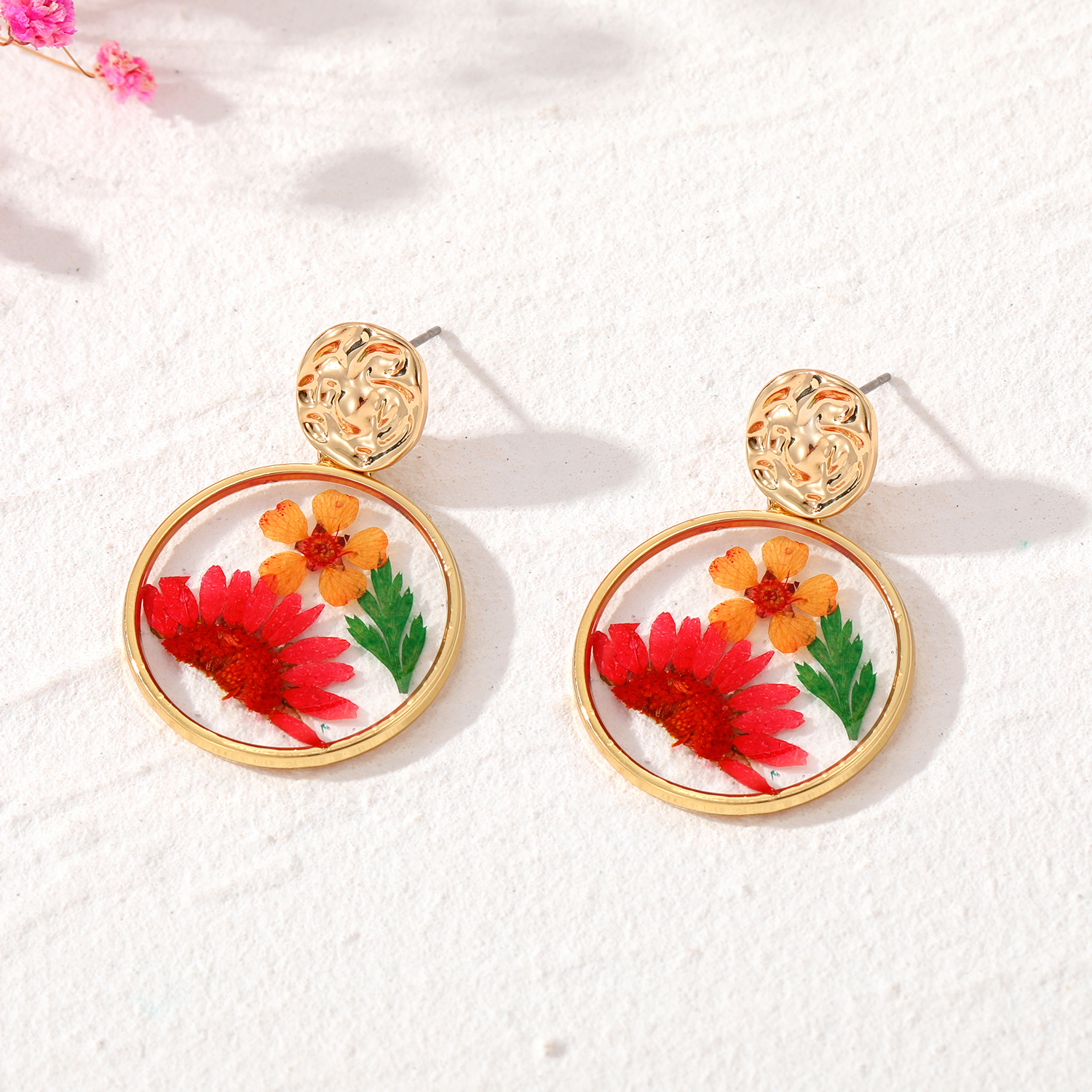 Sweet Flower Alloy Epoxy Women's Drop Earrings 1 Pair display picture 7