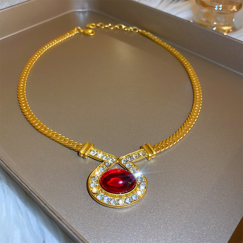 Glamour Geométrico Cobre Diamante Resina Collar 1 Pieza display picture 3
