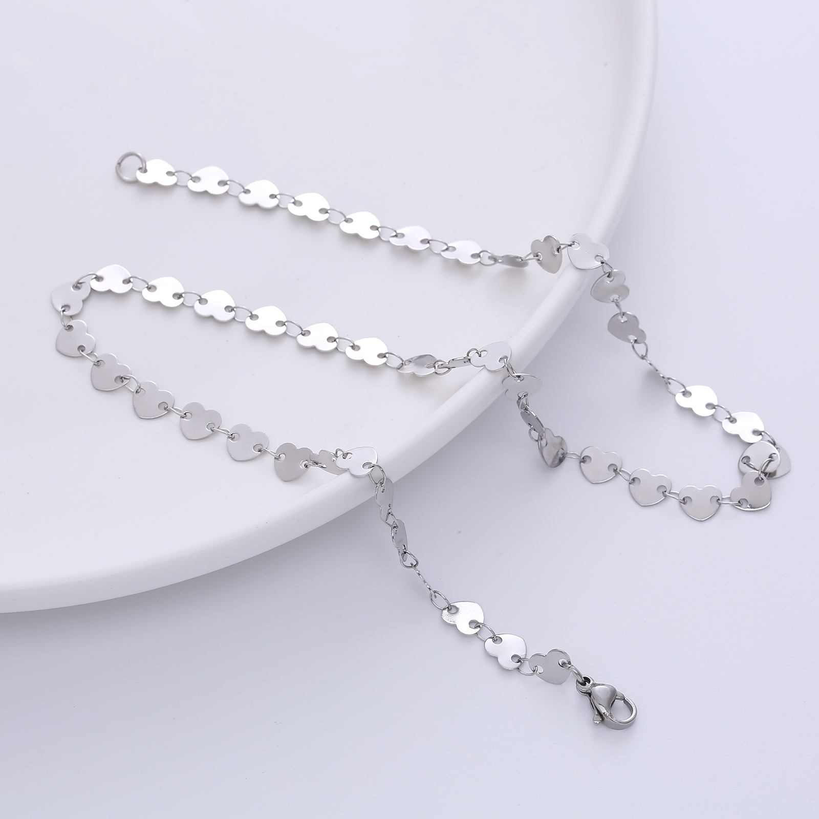 Sweet Heart Shape Stainless Steel Plating Chain Choker display picture 2
