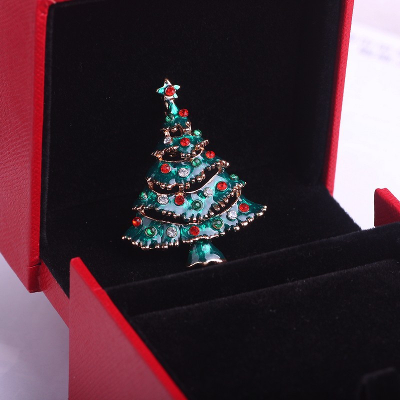 Cartoon Style Christmas Hat Christmas Tree Christmas Socks Alloy Plating Artificial Diamond Women's Brooches display picture 10