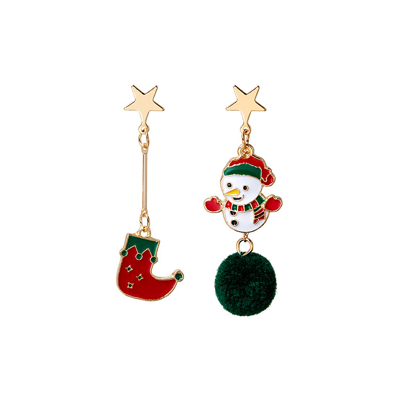 Fashion Christmas Tree Santa Claus Snowflake Alloy Stoving Varnish Plating Women's Drop Earrings 1 Pair display picture 1