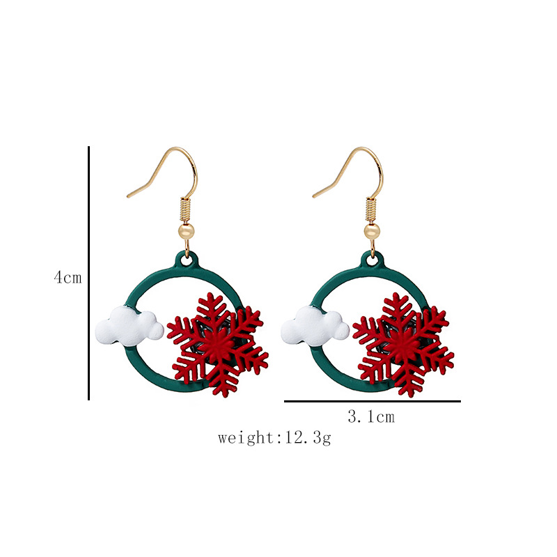 Fashion Christmas Tree Santa Claus Snowflake Alloy Stoving Varnish Plating Women's Drop Earrings 1 Pair display picture 2