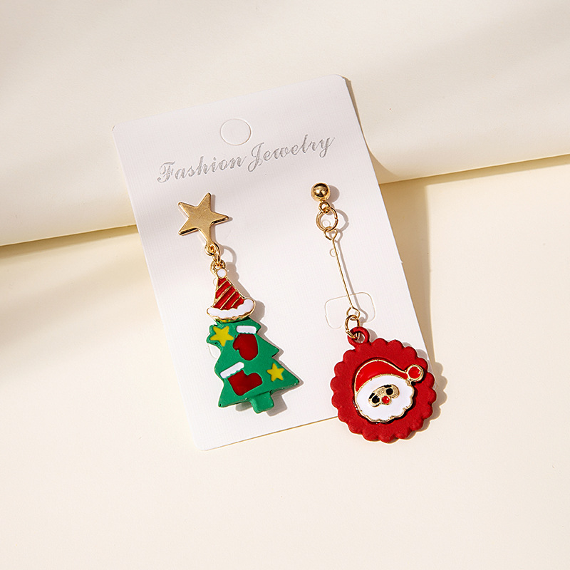 Fashion Christmas Tree Santa Claus Snowflake Alloy Stoving Varnish Plating Women's Drop Earrings 1 Pair display picture 8