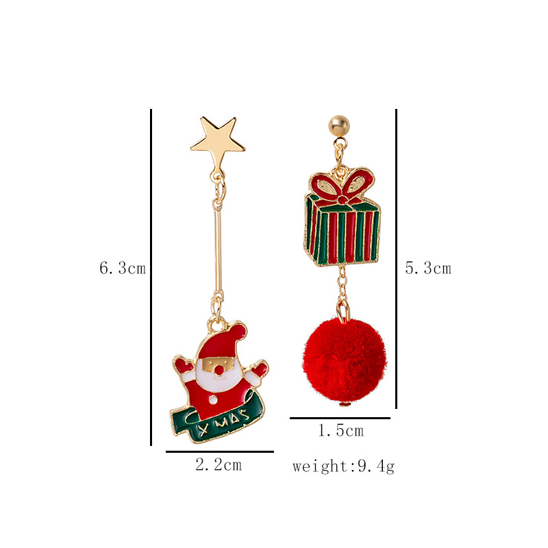 Fashion Christmas Tree Santa Claus Snowflake Alloy Stoving Varnish Plating Women's Drop Earrings 1 Pair display picture 11