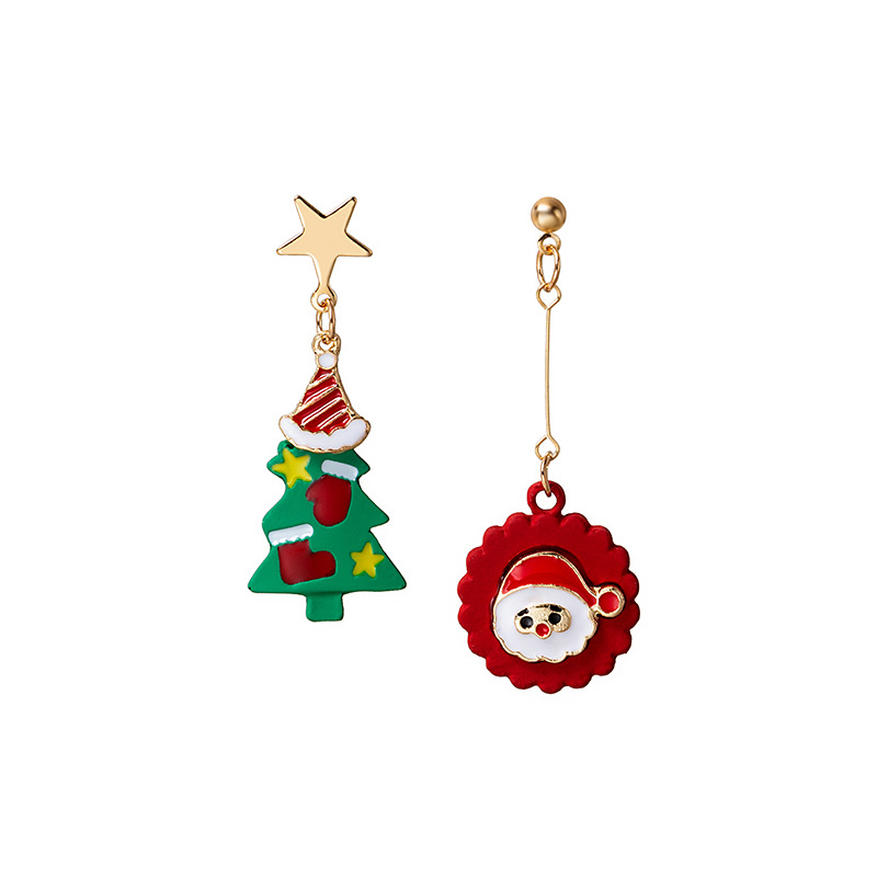 Fashion Christmas Tree Santa Claus Snowflake Alloy Stoving Varnish Plating Women's Drop Earrings 1 Pair display picture 12