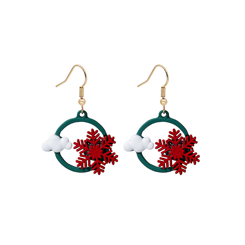 Fashion Christmas Tree Santa Claus Snowflake Alloy Stoving Varnish Plating Women's Drop Earrings 1 Pair display picture 9