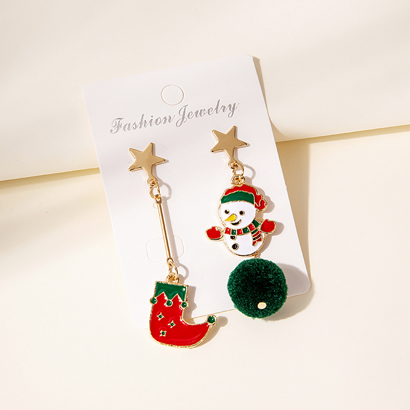 Fashion Christmas Tree Santa Claus Snowflake Alloy Stoving Varnish Plating Women's Drop Earrings 1 Pair display picture 13