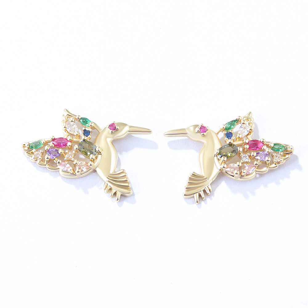 Fashion Bird Copper Plating Zircon Ear Studs 1 Pair display picture 5
