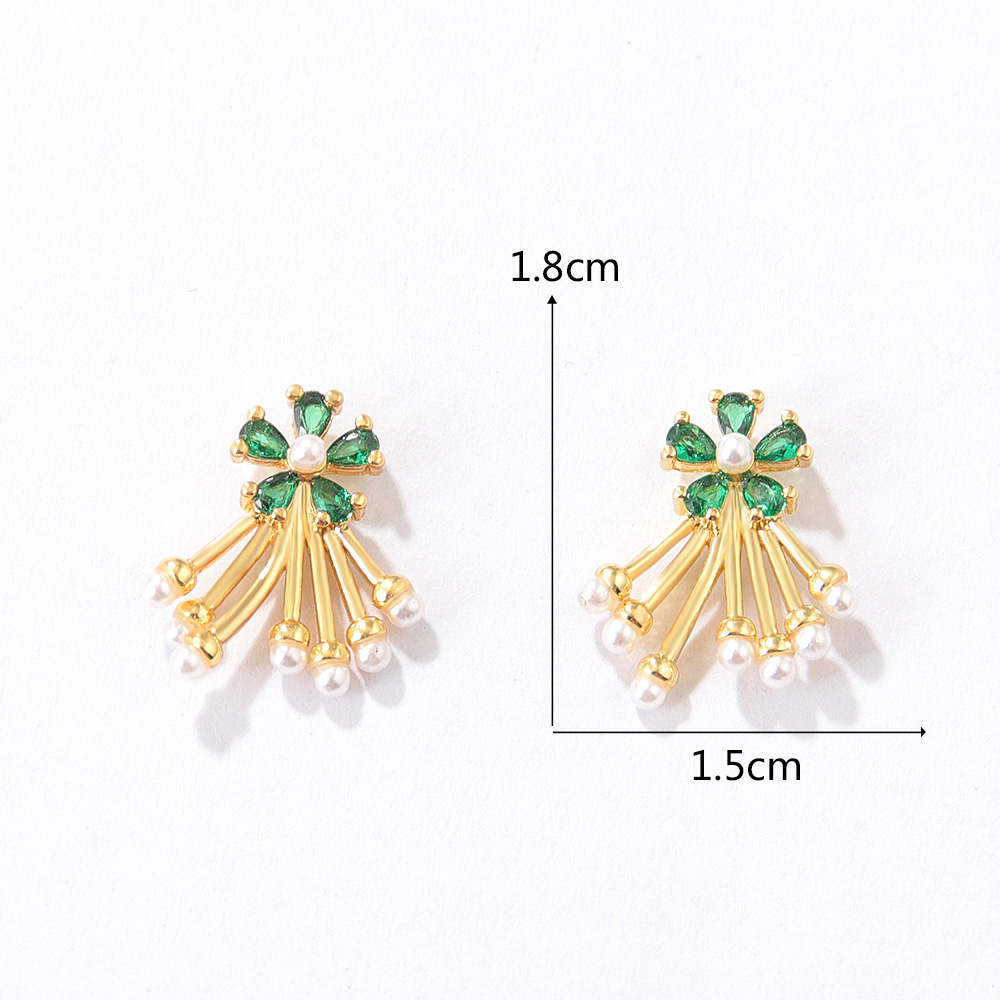 Mode Oiseau Le Cuivre Placage Zircon Boucles D'oreilles 1 Paire display picture 9