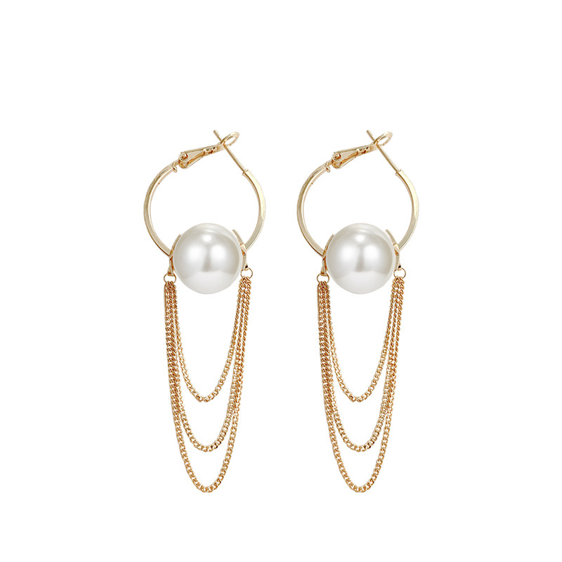 Retro Tassel Alloy Plating Artificial Pearls Women's Dangling Earrings 1 Pair display picture 1