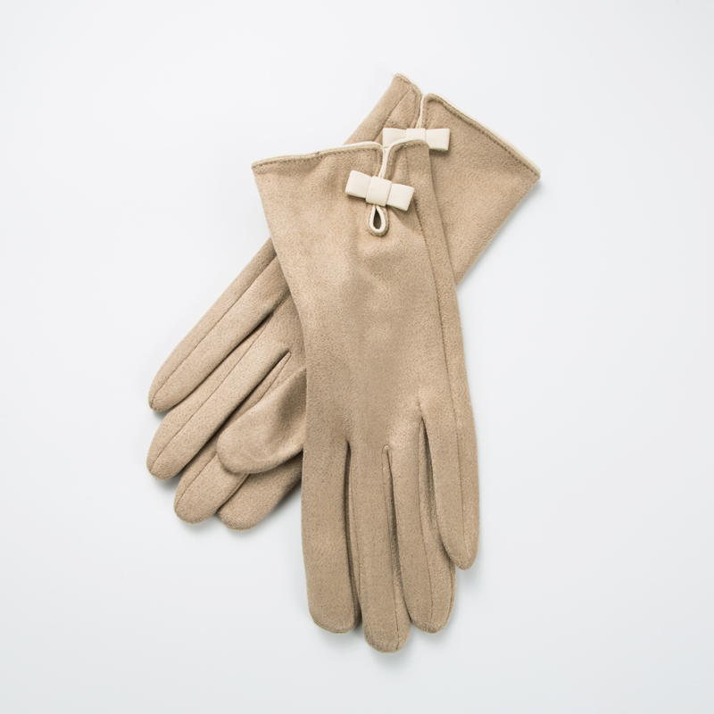 Damenmode Bogen-knochen Faux Suede Handschuhe 1 Paar display picture 4