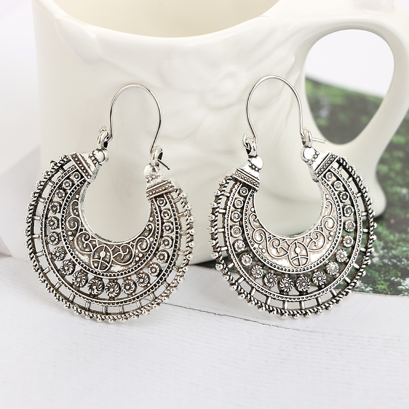 Retro Moon Alloy Plating Unisex Earrings 1 Pair display picture 6