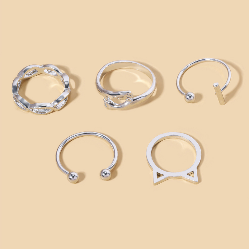 Retro Geometric Palm Alloy Women's Rings 1 Set display picture 3