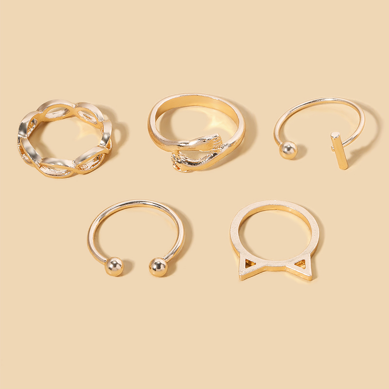 Retro Geometric Palm Alloy Women's Rings 1 Set display picture 4