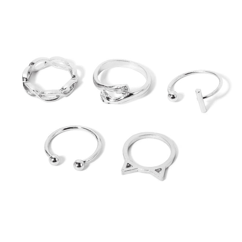 Retro Geometric Palm Alloy Women's Rings 1 Set display picture 9