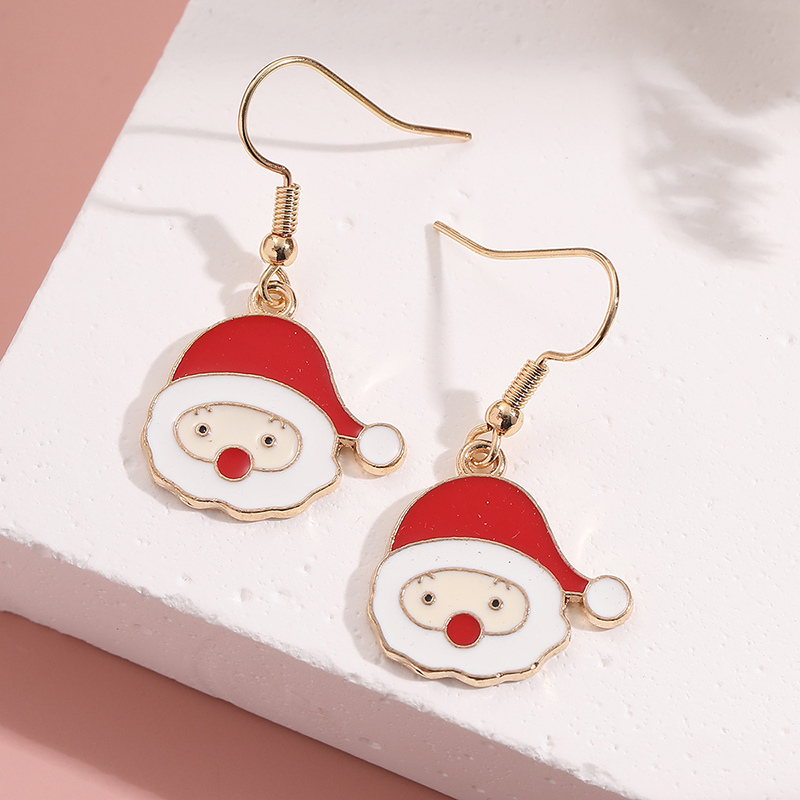 Cute Santa Claus Alloy Enamel Women's Drop Earrings 1 Pair display picture 2