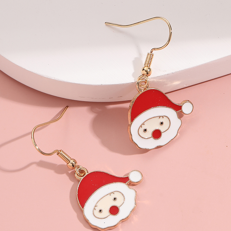 Cute Santa Claus Alloy Enamel Women's Drop Earrings 1 Pair display picture 3