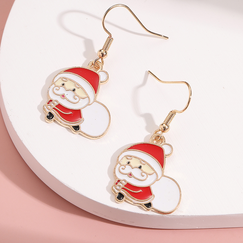 Cute Santa Claus Alloy Enamel Women's Drop Earrings 1 Pair display picture 5