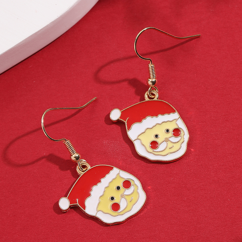 Cute Santa Claus Alloy Enamel Women's Drop Earrings 1 Pair display picture 6