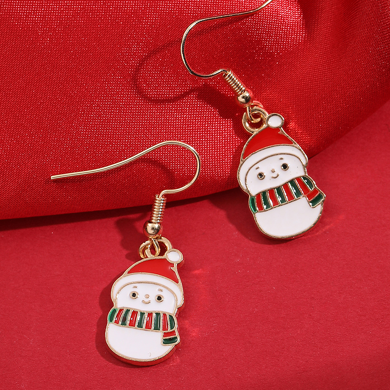 Cute Santa Claus Alloy Enamel Women's Drop Earrings 1 Pair display picture 10