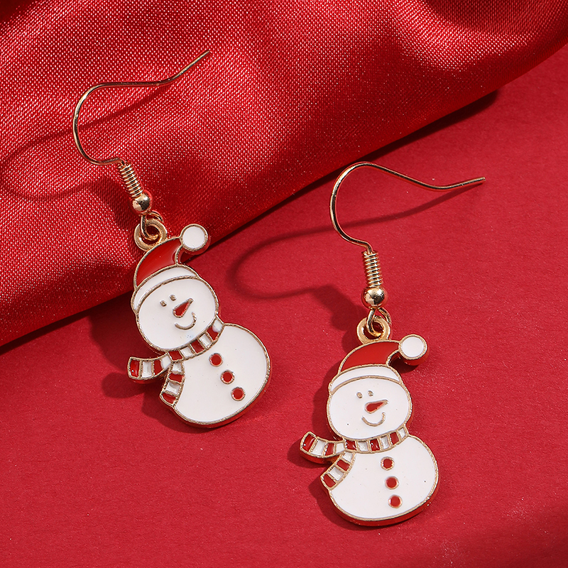 Cute Santa Claus Alloy Enamel Women's Drop Earrings 1 Pair display picture 13