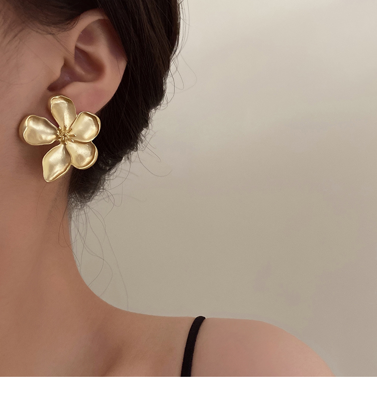 Fashion Flower Alloy Stoving Varnish Women's Ear Studs 1 Pair display picture 8