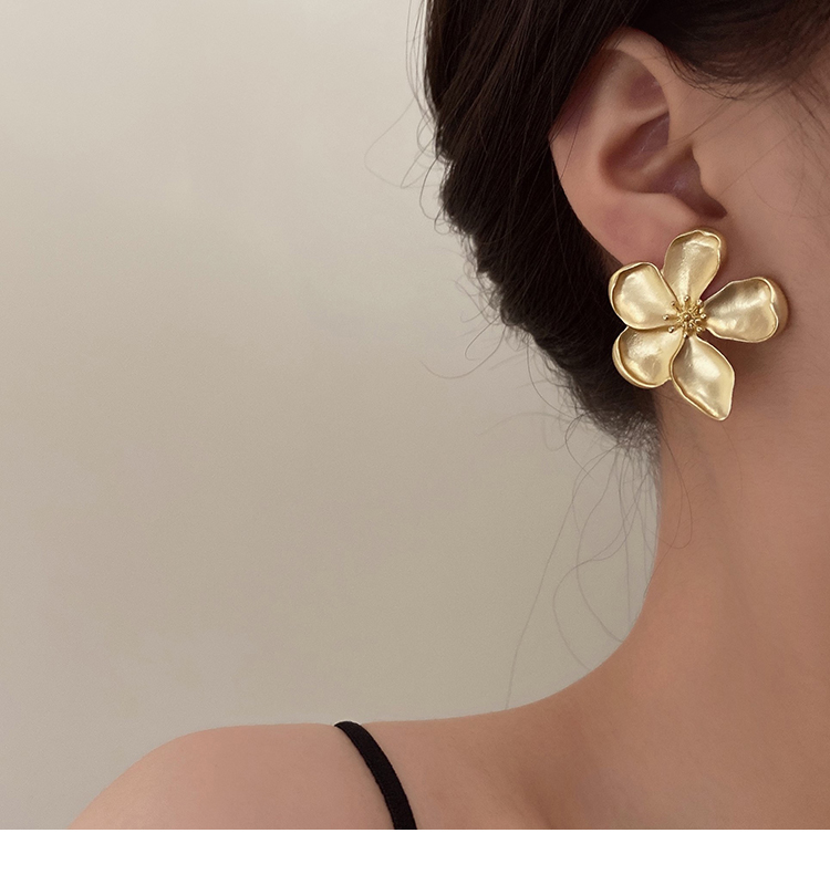 Fashion Flower Alloy Stoving Varnish Women's Ear Studs 1 Pair display picture 9