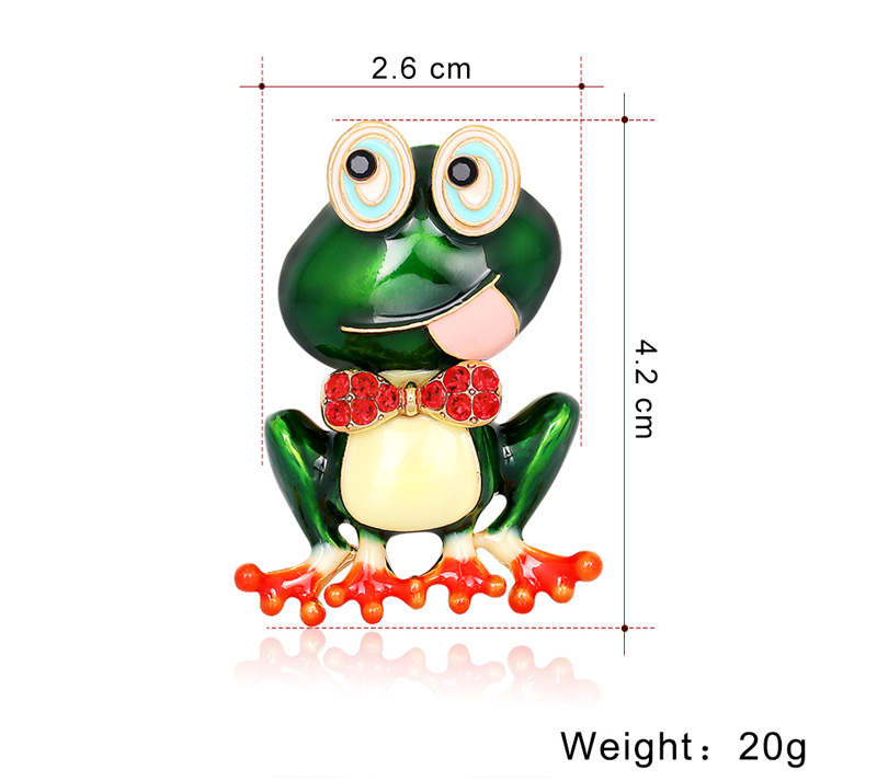 Cartoon Style Frog Alloy Enamel Inlay Rhinestones Unisex Brooches 1 Piece display picture 3