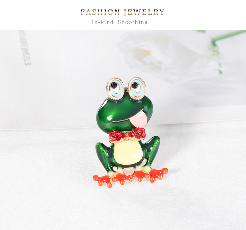 Cartoon Style Frog Alloy Enamel Inlay Rhinestones Unisex Brooches 1 Piece display picture 5