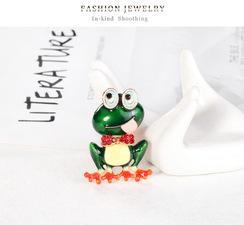 Cartoon Style Frog Alloy Enamel Inlay Rhinestones Unisex Brooches 1 Piece display picture 6