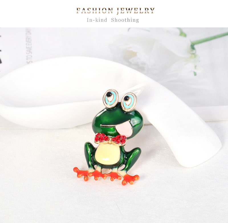 Cartoon Style Frog Alloy Enamel Inlay Rhinestones Unisex Brooches 1 Piece display picture 7