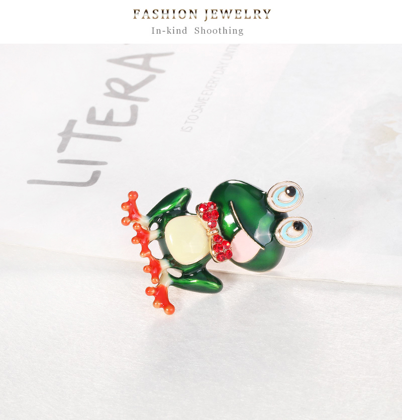 Cartoon Style Frog Alloy Enamel Inlay Rhinestones Unisex Brooches 1 Piece display picture 8