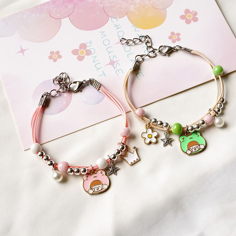 Cute Frog Alloy Braid Artificial Pearls Women's Bracelets display picture 2