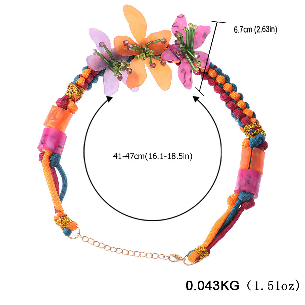 Sweet Flower Resin Knitting Women's Necklace 1 Piece display picture 9
