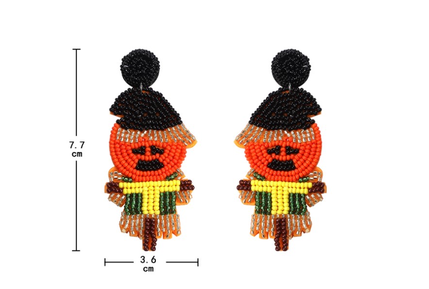 Fashion Pumpkin Resin Beaded Women's Drop Earrings 1 Pair display picture 7
