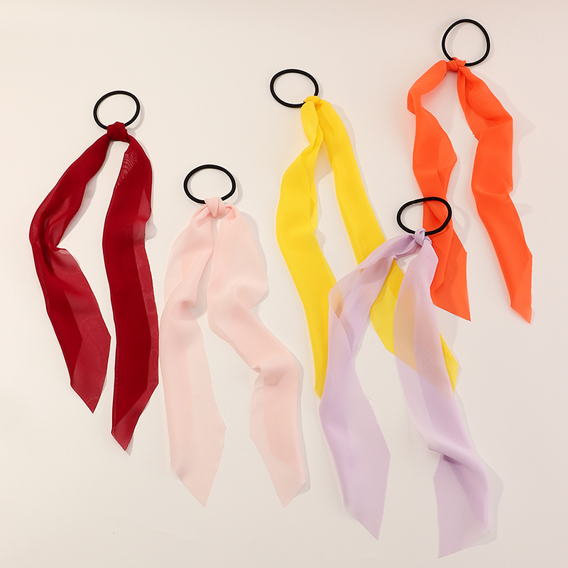 Cute Solid Color Cloth Hair Tie 1 Set display picture 3