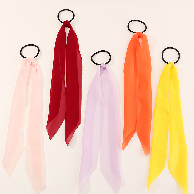Cute Solid Color Cloth Hair Tie 1 Set display picture 2