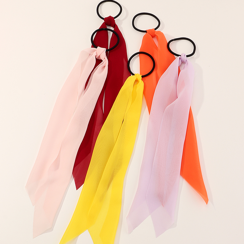 Cute Solid Color Cloth Hair Tie 1 Set display picture 4