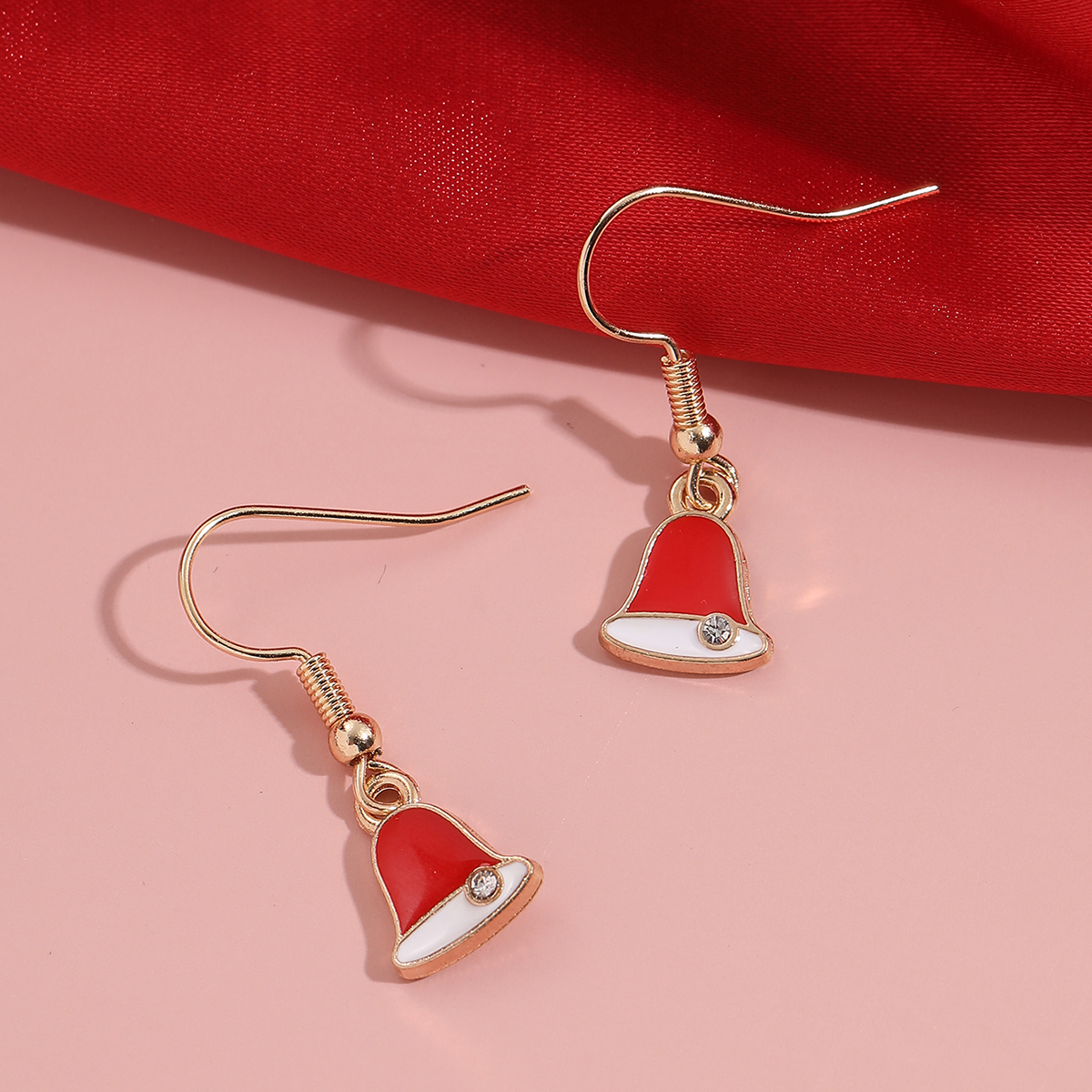 Cute Bell Alloy Enamel Inlay Rhinestones Women's Drop Earrings 1 Pair display picture 4