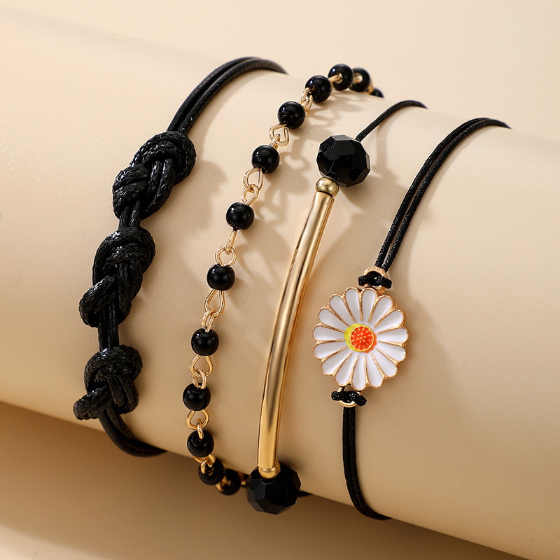 Simple Style Flower Alloy Women's Bracelets 1 Set display picture 4