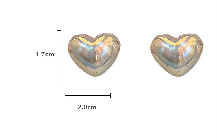 Fashion Heart Shape Flower Copper Beaded Plating Inlay Pearl Zircon Earrings Ear Studs 1 Pair display picture 5
