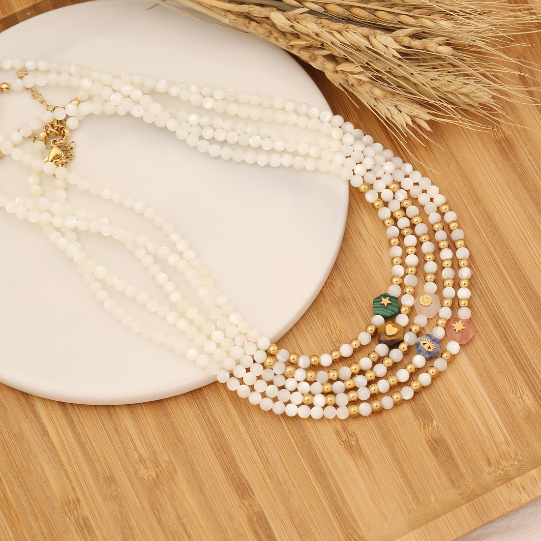 Fashion Star Stainless Steel Shell Pearls Handmade Necklace 1 Piece display picture 2