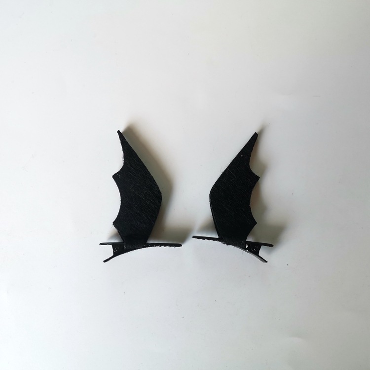 Gothic Bat Cloth Hair Clip 2 Pieces display picture 2