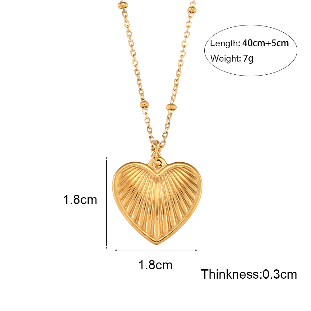Retro Tortoise Sun Heart Shape Stainless Steel Plating Gold Plated Gold Plated Necklace display picture 7