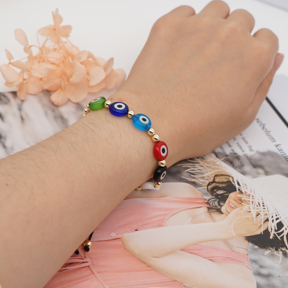 Moda Ojo Del Diablo Vidrio Con Cuentas Hecho A Mano Unisexo Pulsera 1 Pieza display picture 1