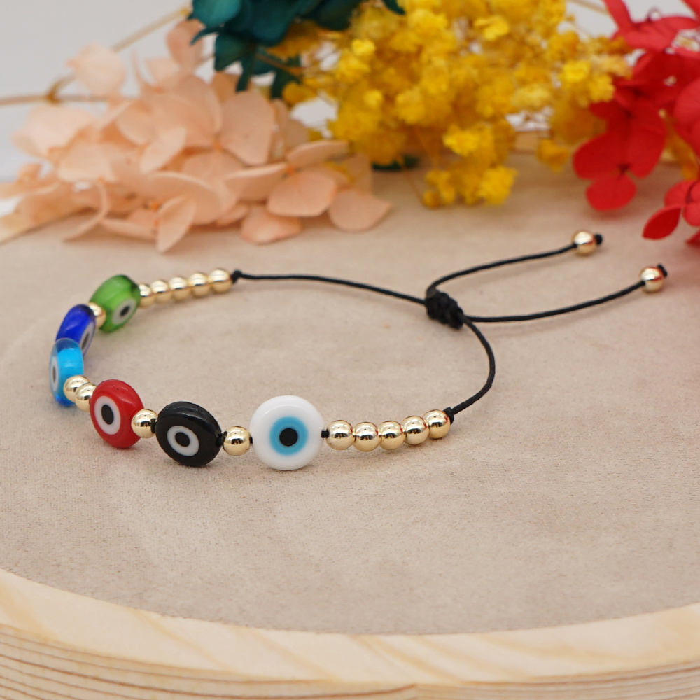 Fashion Devil's Eye Glass Beaded Handmade Unisex Bracelets 1 Piece display picture 5