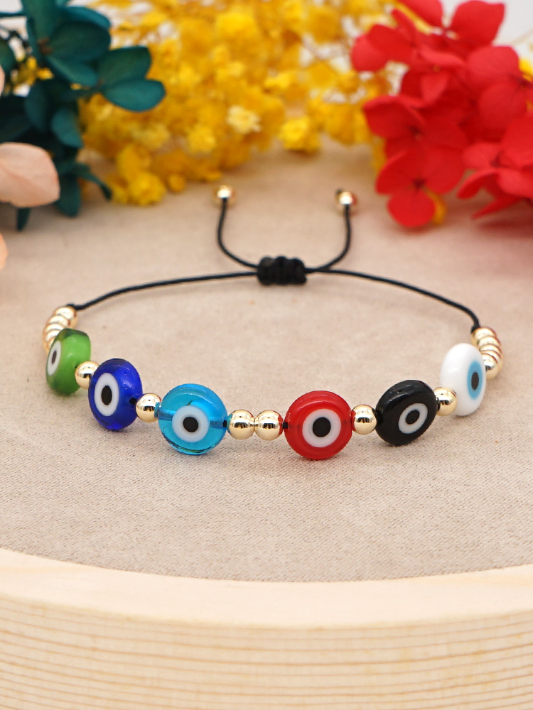 Moda Ojo Del Diablo Vidrio Con Cuentas Hecho A Mano Unisexo Pulsera 1 Pieza display picture 6