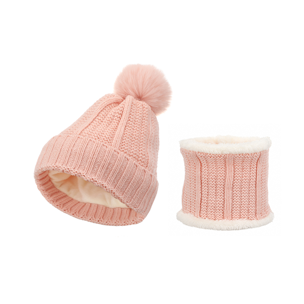 Children Unisex Fashion Solid Color Pom Poms Rib-knit Wool Cap display picture 1