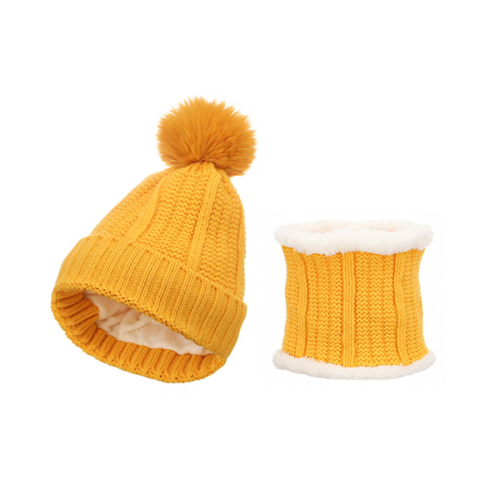 Children Unisex Fashion Solid Color Pom Poms Rib-knit Wool Cap display picture 3